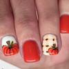 New Nail Art Patch Thanksgiving Pumpkin Pattern Design Short European Square Wearing Nail Patch