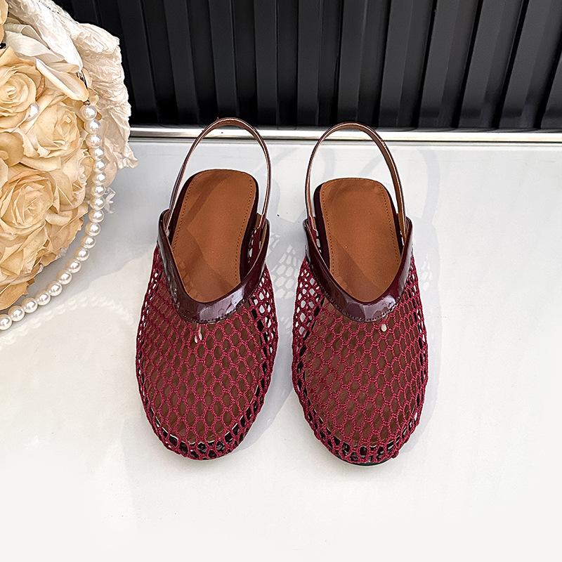 Scarpe Piatte Slingback da Donna Punta Tonda Chiusa Ballerine Estive Casual Scarpe Sandalo a Rete da Donna Scarpe Ballerina Comode Rete Antiscivolo Scarpe Eleganti