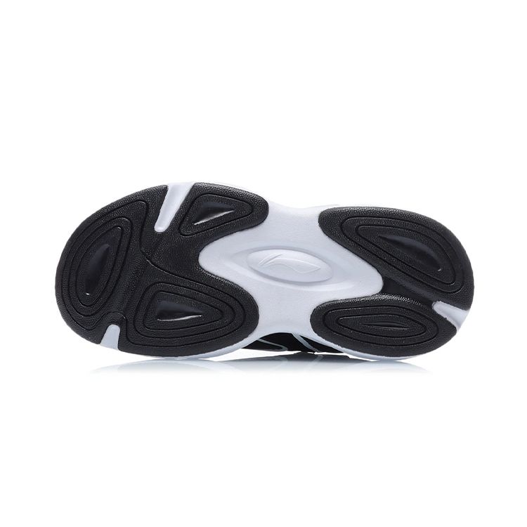 Li Ning Comfortable Casual Non-Slip Wear-Resistant Breathable Lightweight Low-Top Running Shoes Kids Sneakers Black White YKNR044-1