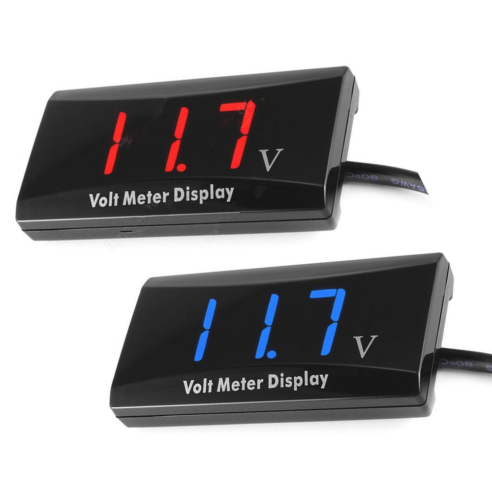 Digital Voltmeter, High LED Display Thin Display for Car Motorcycle Direct Connection for Real-Time Data with Charging Status