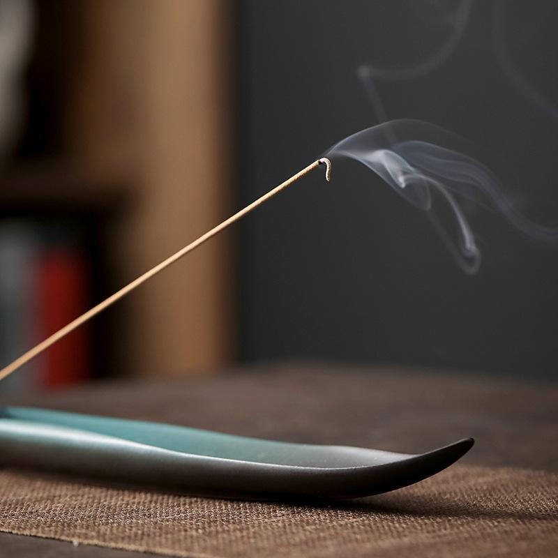 Y Chinese Ceramic Stick Incense Burner Household Indoor Incense Tray Study Living Room Bedroom Durable Incense Holder Ornament