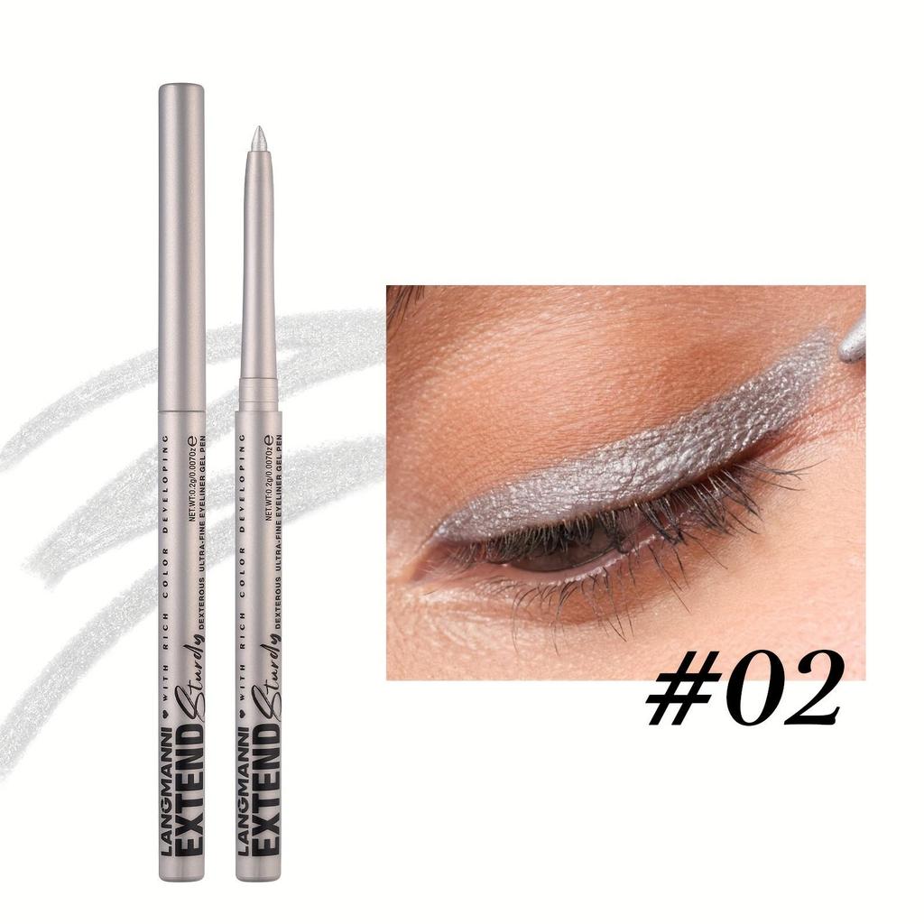 Matte Glitter Waterproof Eyeliner Pencil with Concealer Pen - Fast Dry, Long Lasting, Smooth Application In Blue, Brown, and More