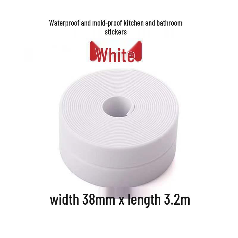 

Водонепроницаемая и устойчивая к пятнам ПВХ уплотнительная лента для зазоров на кухне и в ванной комнате 3.8cm x 1.5m белый