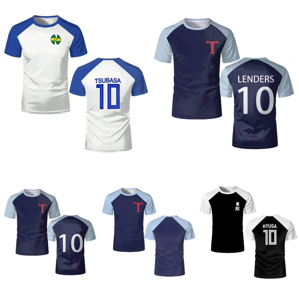 Hyuga Lenders Tsubasa Cartoon Animation Anime Football Soccer T-Shirt Nation Jersey Japan Print Sport Vintage Short Sleeve Uniform Cosplay Unisex