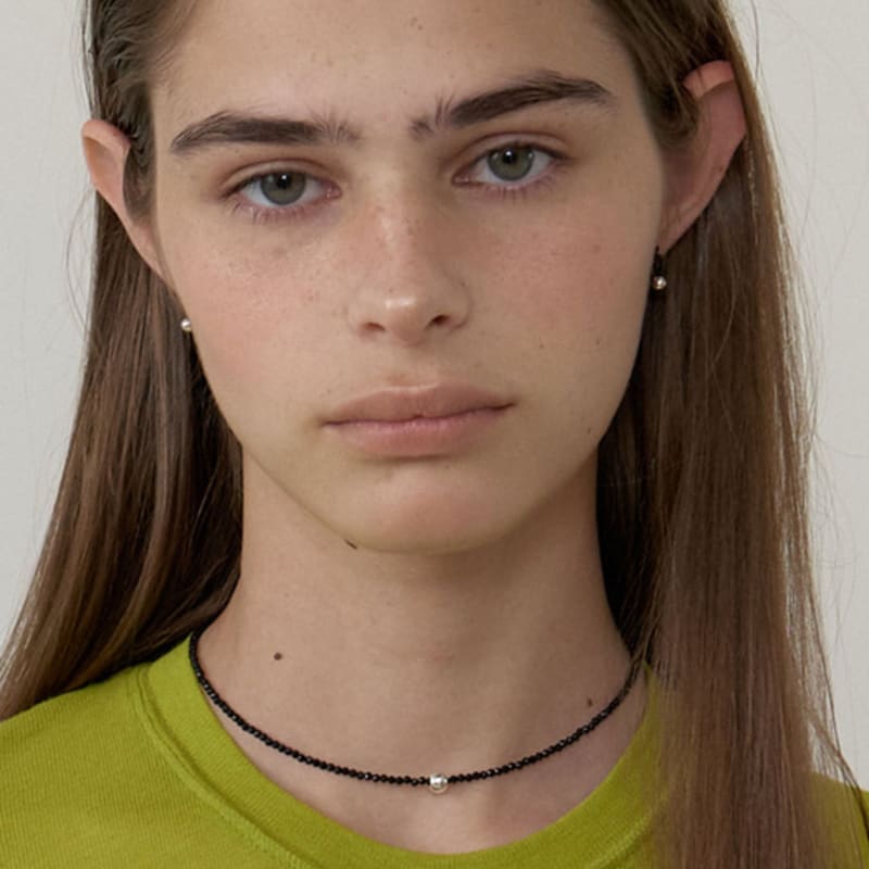 LOVE ME MONSTER Onyx & Ball Necklace (L253MNK040)