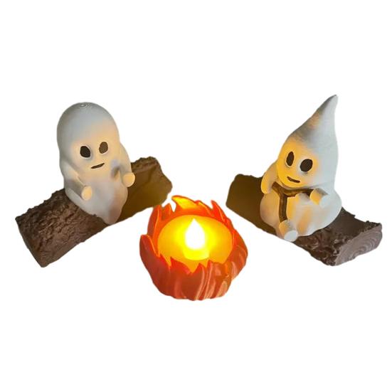 Ghost Campfire Gathering Ornament Ghost Table Centerpieces Halloween Decoration Desktop Statue Gift for Halloween Lovers