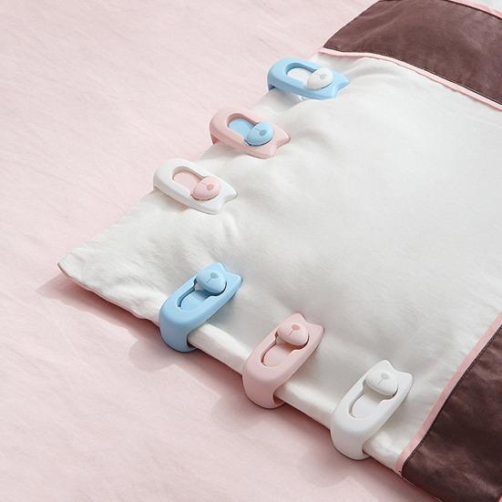 6Pcs Cute Bear Quilt Holder Clip Needleless & Seamless Fastener for Duvet Firmly Prevent Slip Universal Bed Sheet Clips Non-slip Blanket Fixed Buckles