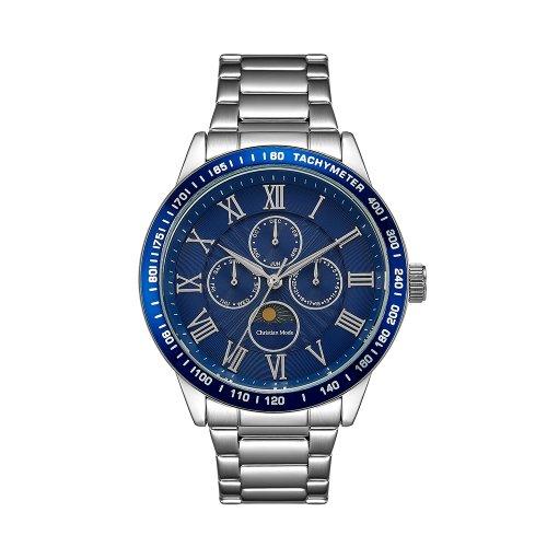

[CHRISTIAN MODE] CHRISTIAN MODE Men s Sun & Moon Metal Watch CM423BUS CM423BUS