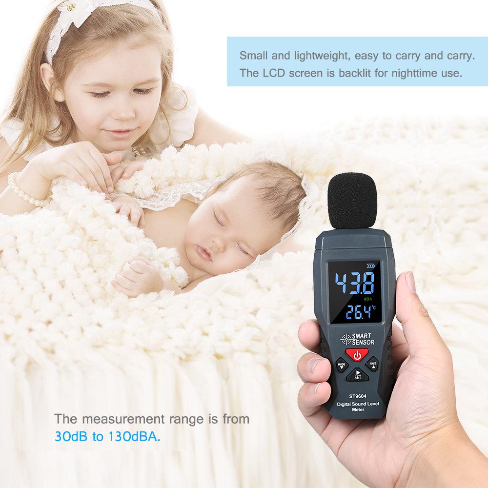 SMART SENSOR Mini Digital Sound Level Meter LCD Display Noise Meter Noise Measuring Instrument Decibel Tester 30 130dBA