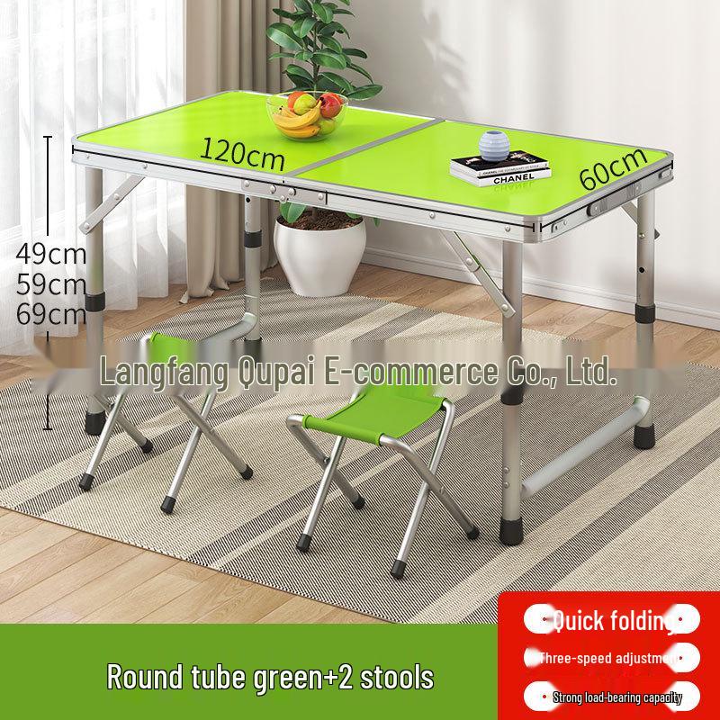 Portable Foldable Aluminum Camping Table and Chairs for Outdoor, Night Market, and Picnic Use