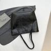 Vintage Crocodile Leather Women Handbag Large Capacity Shoulder Shopping Bag