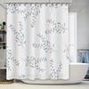 Modern Floral Print Shower Curtain Set Polyester Waterproof Home Decor Easy Installation For Bathtub Or Poolside