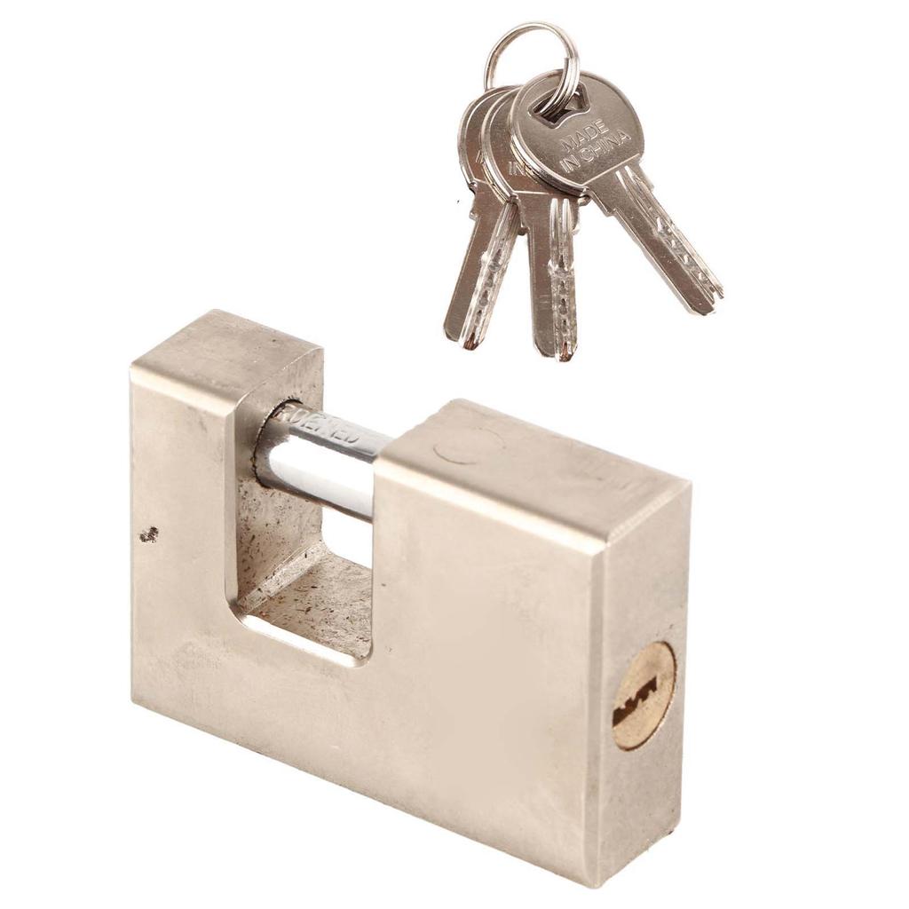 2 Pcs Horizontal Padlock Rectangular Anti Theft Waterproof Shear Proof Security Padlock with 6 Keys