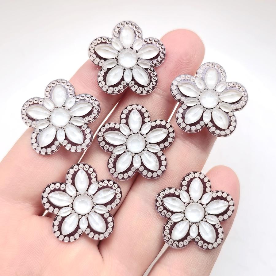 10 Pieces of Charming 25mm Flower Shaped Rhinestone, Suitable for Jewelry Making DIY Local Ear Decoration Accessories