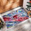 Tappeto in Flanella Stampato AC Milan Antiscivolo Morbido Poliestere Tappeto per Pavimento Tappetino Decorativo da Interno per Camera da Letto Soggiorno Divano Sala Giochi Decorazione Casa