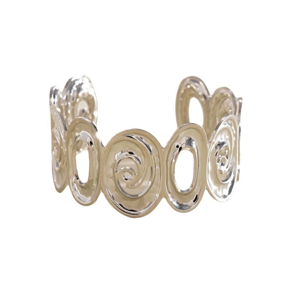 Metal Cuff Bangle Bracelet Non-Fading Women Wristband Fancy Spiral Arm Bracelet  Party
