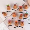 3 Stück Beflockung Lustige 3D Capybara Feder Plüsch Haarnadel Tier Lieblich Haarspange Accessoires Kopfschmuck