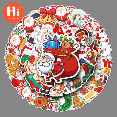 100 Stück Weihnachts-Graffiti-Aufkleber, grenzüberschreitende Cartoon-Urlaubsaufkleber, DIY-Aufkleber für Handyhüllen und Koffer, wasserdicht