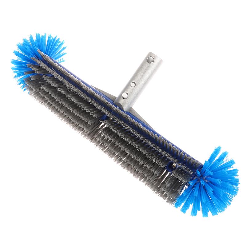 Aluminum Handle Swimming Pool Brush Head With Corner Cleaning Brush Semi-Spherical Bristles Pool Tile Scrubber Brush