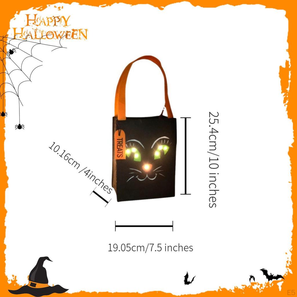 Halloween Candy Bag Gift Tote Trick or Treat Light up for Party Cosplay