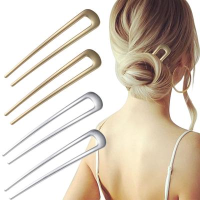 4pcs Hair Clips Metal Vintage Hair Sticks French Hair Pin Hairstyle Chignon for Women