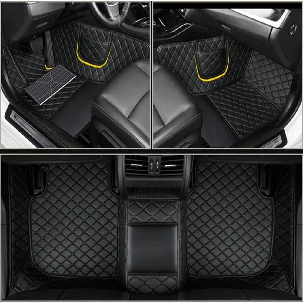 leather waterproof Custom Car Floor Mats For Skoda Kodiaq Auto Carpets Foot Coche Accessorie floor liner