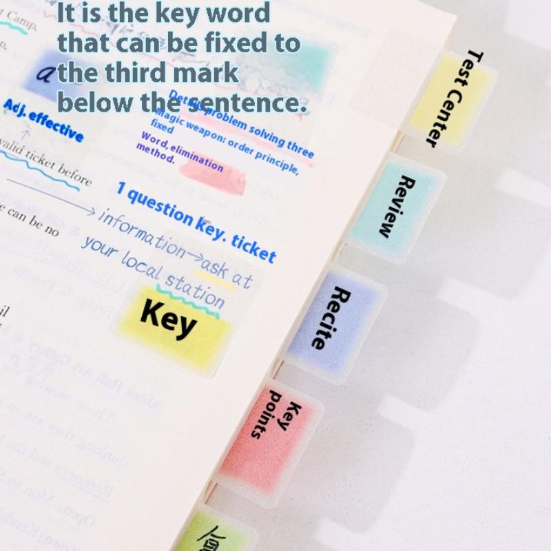 128Sheets/Box Drawer-Style Pull-Out Pearlescent Paper Sticky Transparent Colorful Marking Notes Memo Pad Note Marking Supplies