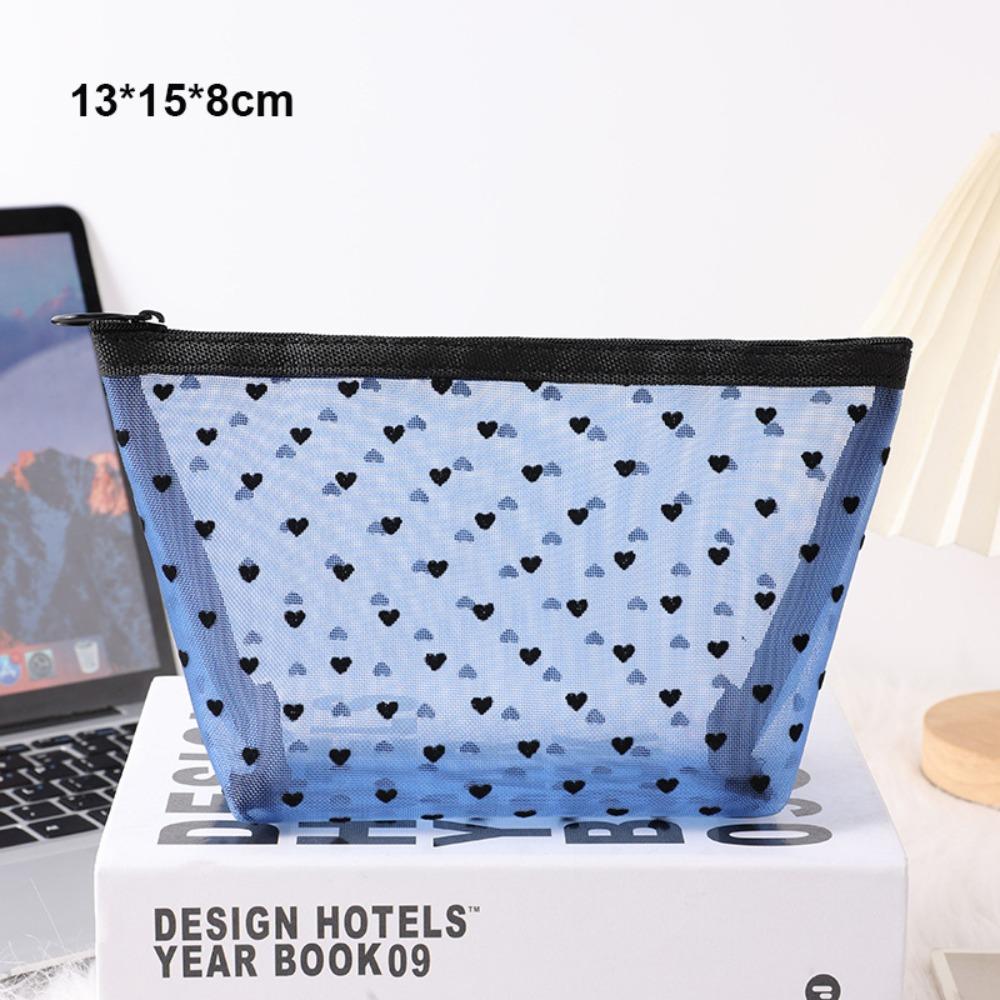 Heart Transparent Women Cosmetic Storage Pouch Multifunction Ladies Toiletry Storage Bag