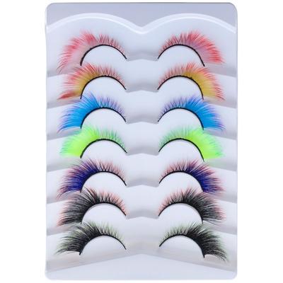 Look Dramatic for Halloween Cosplay Cat Eye Lashes False Eyelashes Fake Eyelashes Colored Lashes
