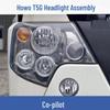 Black Gold Headlight Assembly for SITRAK Howo T7H/T5G/TX with Turn Signal & Daytime Running Lights