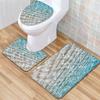 Textured Toilet Three-Piece Floor Mat Bathroom Three-Piece Carpet Doormat