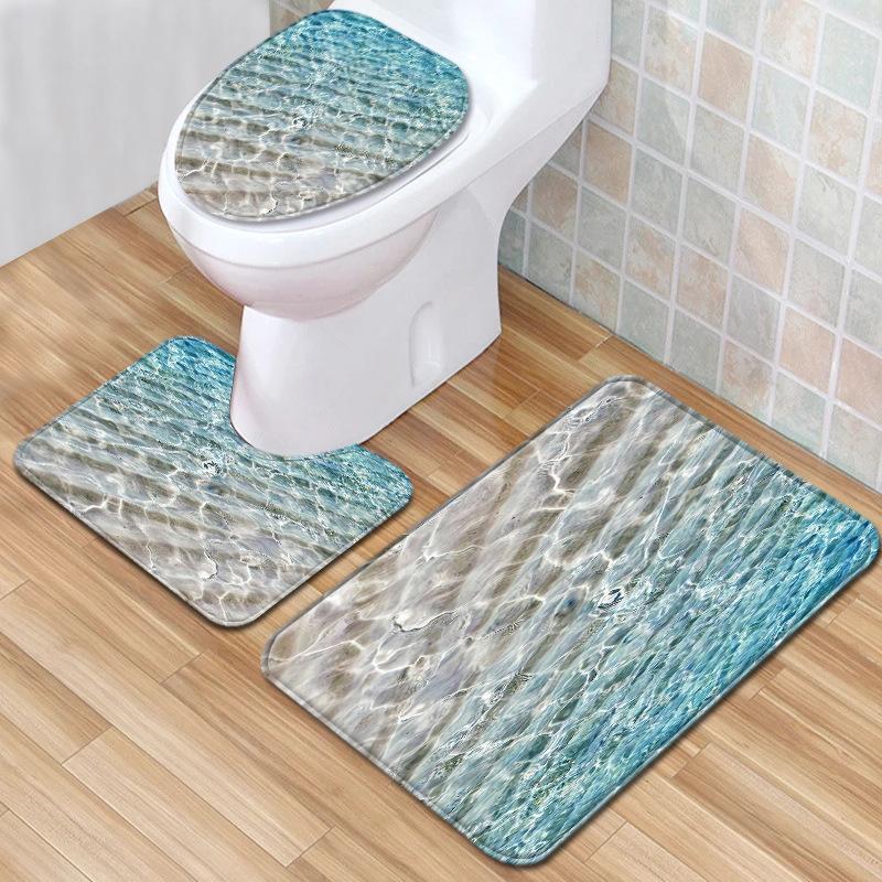 Textured Toilet Three-Piece Floor Mat Bathroom Three-Piece Carpet Doormat