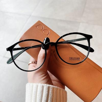 Blue Light Blocking Glasses for Women Men Round TR90 Frame Vintage Stylish Eyeglasses Decorative Glass