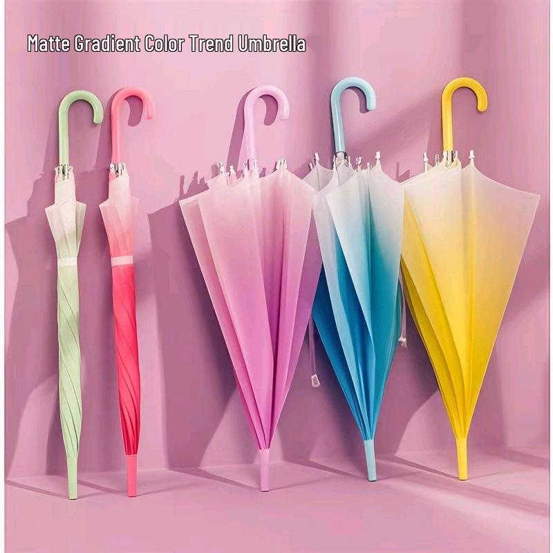 Transparent Automatic Long-Handle White Umbrella - Free Shipping