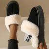 Nouvelles Pantoufles d'Intérieur Décontractées à Semelles Épaisses pour Femmes Hiver Chaud Vente Chaude Daim Fourrure Chaud Slingback Plates Confortables Bottes de Neige