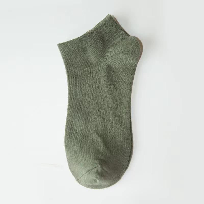 Men's Summer Thin Commercial Pure Color Sweat Absorbing Breathable Deodorant Low Top Socks