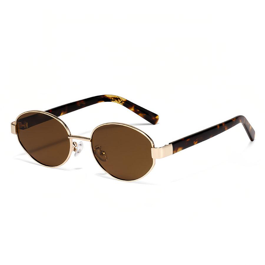 Retro Oval Sunglasses Women Trendy Metal Sun Glasses Men Outdoor Fashion Decorative Sunshade Eyewear Uv400 Luxury Brand Design
