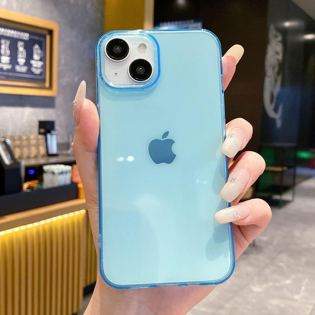 Soft Transparent Candy Color Phone Case For iPhone 16 15 14 13 12 11 Pro X XS Max XR 8 7 Plus Mini Clear Shockproof Bumper Cover