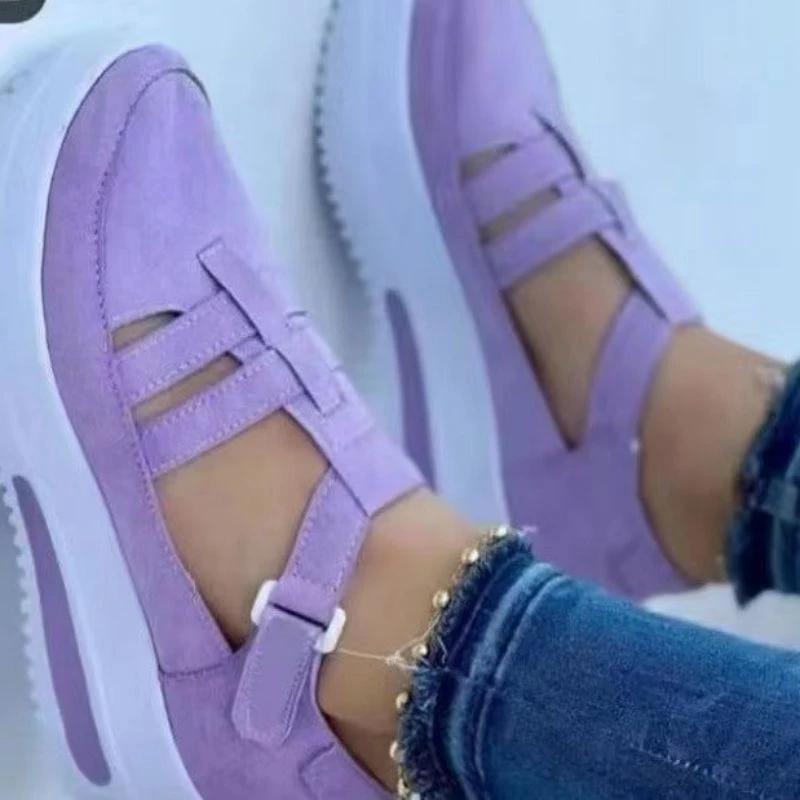 Vară Nouă femei respirabil plasă pană pantofi sport casual femei sandale vulcanizate antiderapante pantofi cu platformă plus mărimea 43
