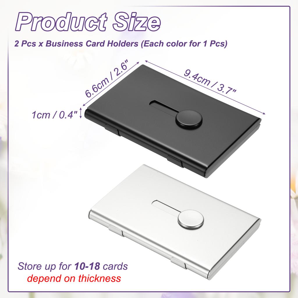 2Pcs Thumb Drive Business Card Case Aluminum Alloy Bank Credit ID Card Wallet Name Card Holder Metal Box Cover Cards Holder