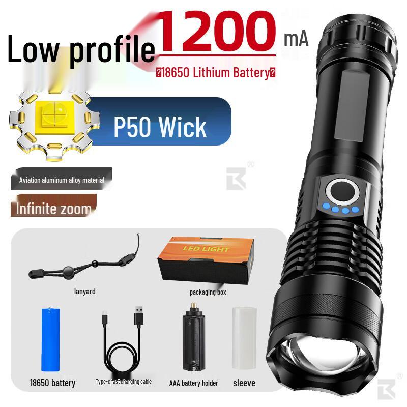 Jun Yi High-Power Rechargeable Outdoor LED Flashlight
