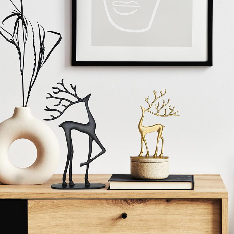 Rentier Weihnachtsdeko, Metall Rentierfiguren, Moderne Minimalistische Weihnachts-Skulptur, Elegante Indoor-Feiertagsdeko