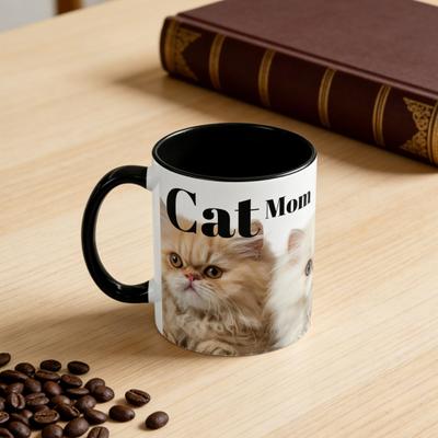 1/2Pcs Coffee Cup Large Capacity Ceramic Mug Food-Grade Lightweight Dishwasher Microwave Safe Cat Mom Themed Mug