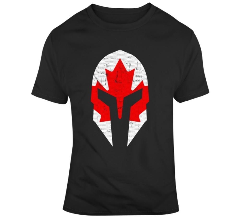 Spartan Canadian Flag Proud Patriot Canada Military Support T Shirt Unisex T-Shirt XXL