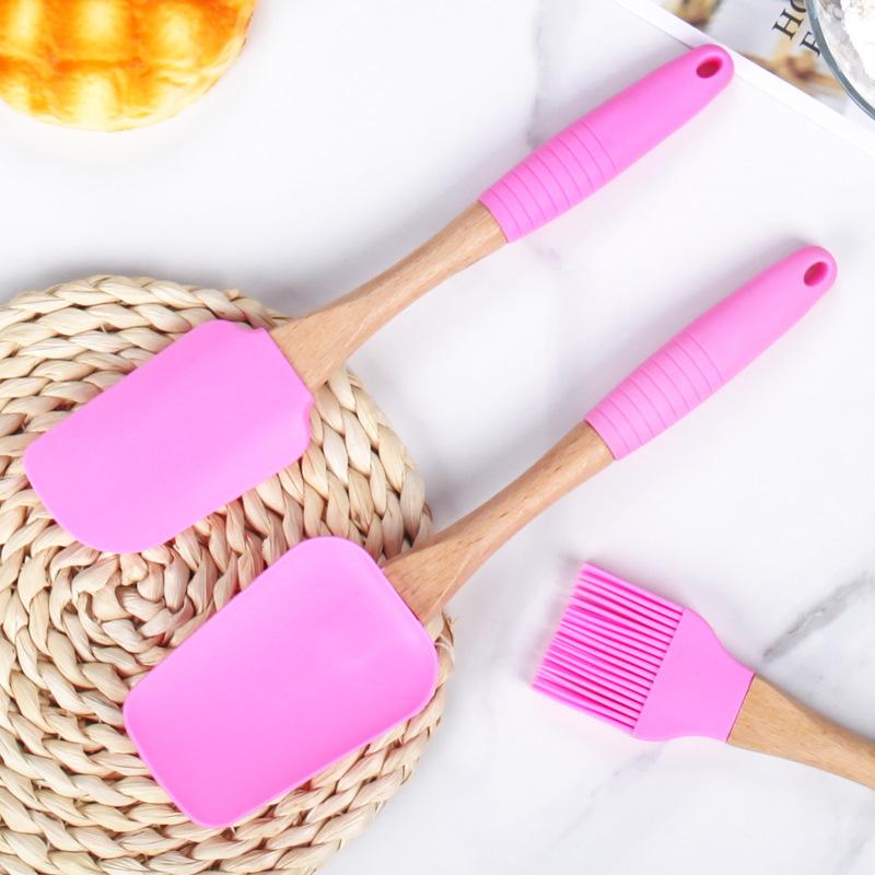 Non-slip Silicone Spatula Set of Three Cake Spatula Oil Brush Spatula 3 Sets of Baking Small Tools