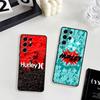 Hot Brand Hurley Phone Case For Samsung Galaxy S26 S25 S24 S23 S22 S21 S20 Plus Ultra Limited Soft Black