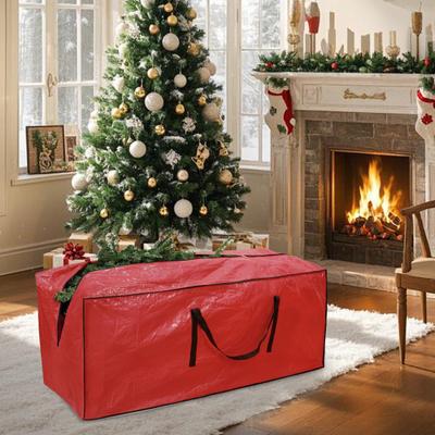 Christmas Tree Storage Bag Generous Capacity Waterproof Dustproof Reinforced Tear-Resistant PE Woven Tree Storage Organizer