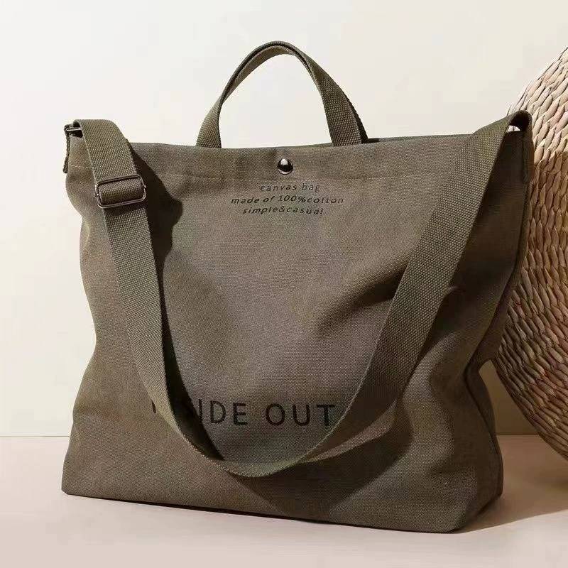 Borsa a tracolla in tela da uomo con grande capacità e design a lettere per l'uso quotidiano