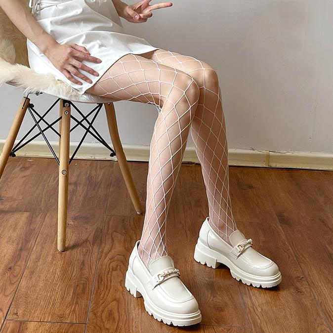 

Женские Летние Сексуальные Белые Чулки-сетка с Высокой Посадкой Лолита Колготки Трусики Вязаные Колготки Сетка Нижнее Белье Аксессуары для Косплея One Size