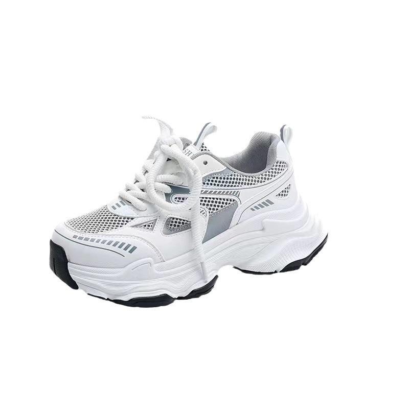 Paris Dad Shoes Women 2025 New Summer Thick-soled Heightening Mesh Breathable Versatile Lightweight Sports and Leisure Shoes